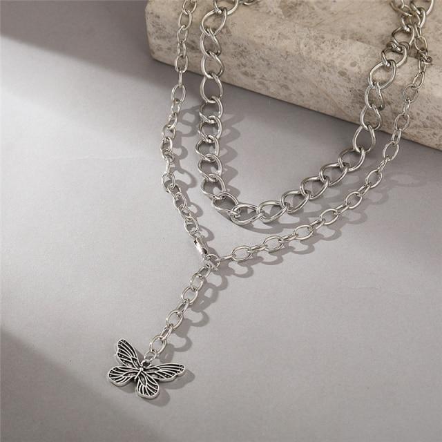 17KM Серебряное ожерелье в форме сердца для женщин и мужчин, готические геометрические бусины, цепочка, ожерелья, Y2K, стильные ювелирные изделия, подарки