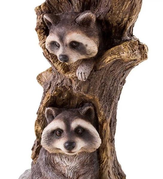 Resin Animal Raccoon Dog Rooster Owl Bird Bath Courtyard Balcony Resin Animal Statue Resin Antique Garden Bird Bath