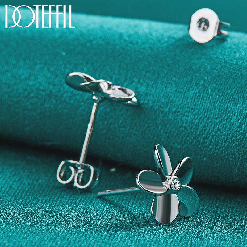 Серьги с цветком из стерлингового серебра 925 пробы и цирконием класса ААА, модные свадебные украшения