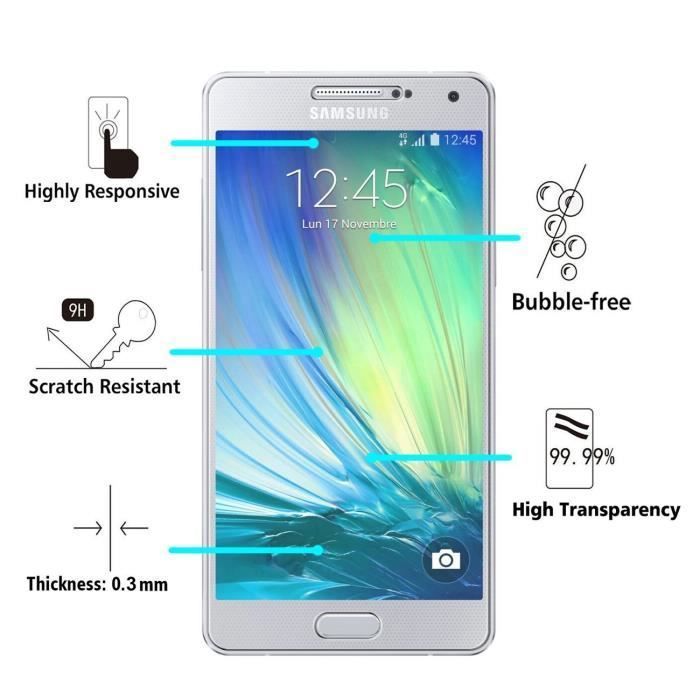 Verre Trempe pour Samsung Galaxy A5 2015 A500 - Pack 2 Film Vitre Protection Ecran Ultra Resistant - Phonillico