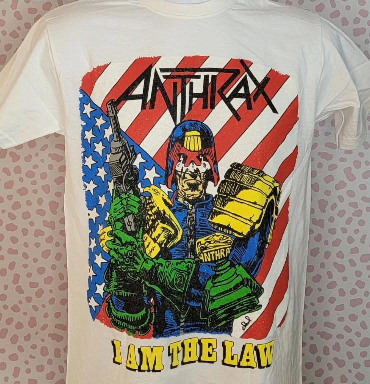 Редкая винтажная футболка группы Anthrax I Am The Law Судья Дредд Унисекс S-5XL
