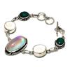 Mystic Rainbow Topaz Emerald(Simulated) Gemstone Gift Jewelry Bracelet 6-8"