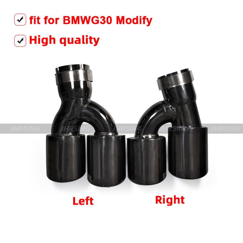 Подходит для BMW 5 серии G30 2018-2022: Квадровых выхлопных труб M5, Глушители и выхлопные трубы из нержавеющей стали с черным хромированием.