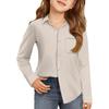 Girls' Button-Down Shirt - Long Sleeve Dress Blouse