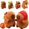 22cm Cartoon Food Cosplay Capybara Plush Doll Fruit Strawberry Avocado Dog Lobster Turtle Capybara Plush Toy Home Decor