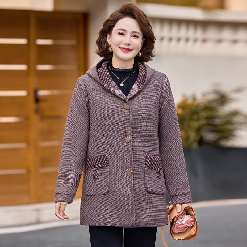 Yalu Women's Autumn Striped Hooded Jacket for Seniors