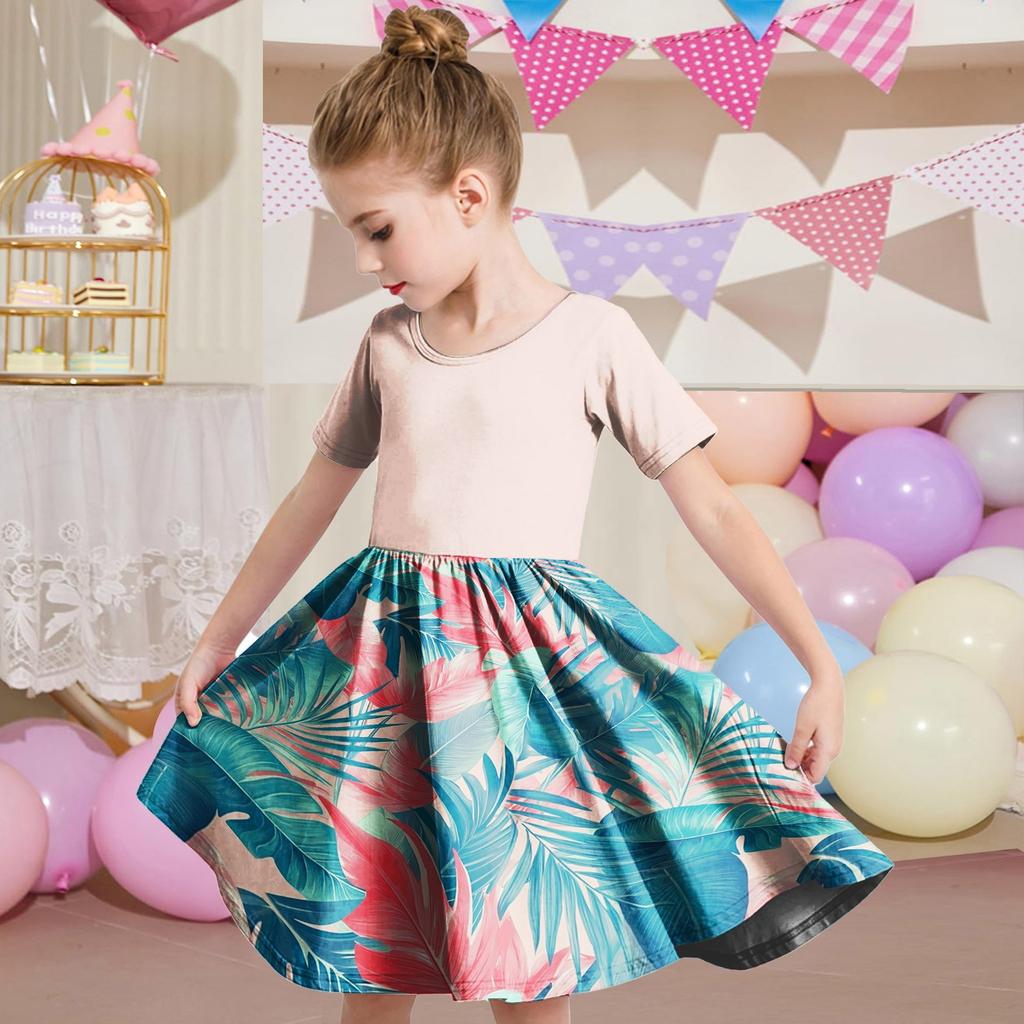 Летнее платье для девочек, платье для малышей, однотонное повседневное платье-футболка с коротким рукавом А-силуэта