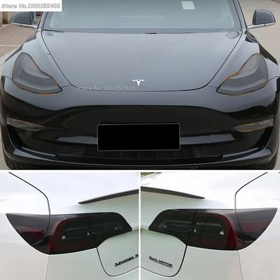 Для Tesla Model 3 Y 2017- Черненая защитная пленка для фар, задних фонарей, противотуманных фар из ТПУ, модификация, пленки с изменением цвета на черный