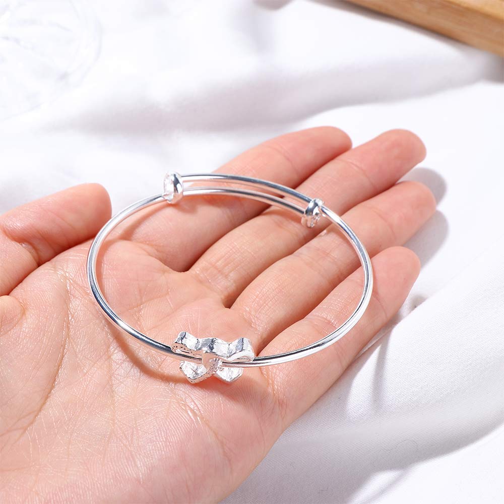 Sweet Exquisite Double Heart Retro Korean Style Bracelet Women Bangle Fashion Jewelry Buckle Bangle