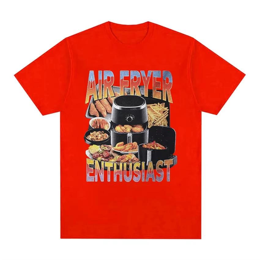 Air Fryer Enthusiast Funny Cooking Lover TShirts Men Women Summer ONeck Short Sleeve Tshirt Fashion High Quality Cotton TShirt
