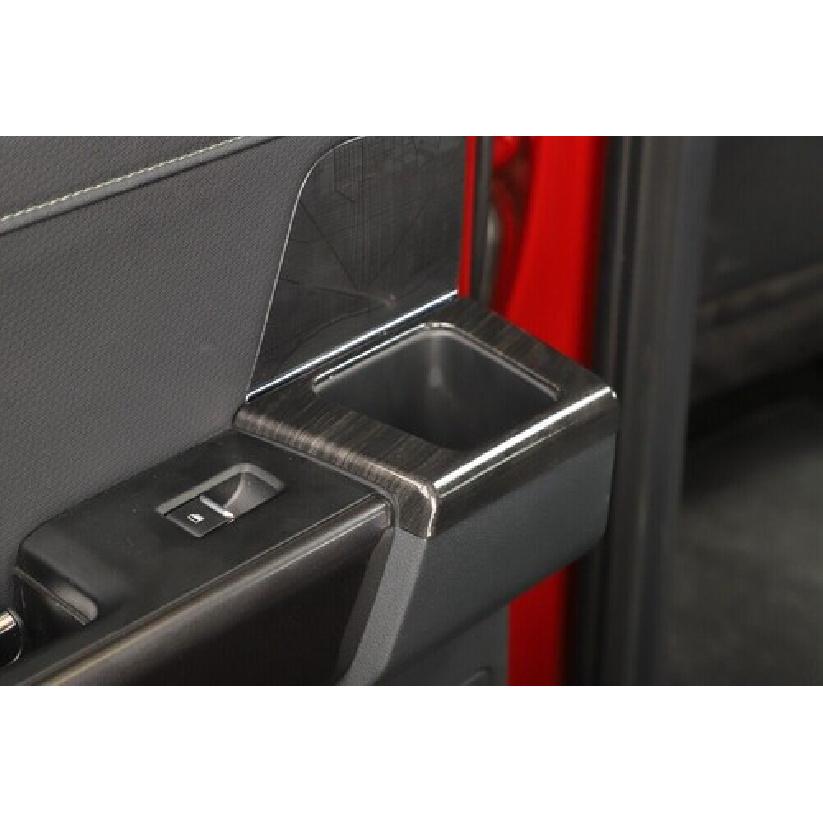 Black Wood Grain Rear Door Handle Cup Holder Panel Trim Cover For Ford F150 21+