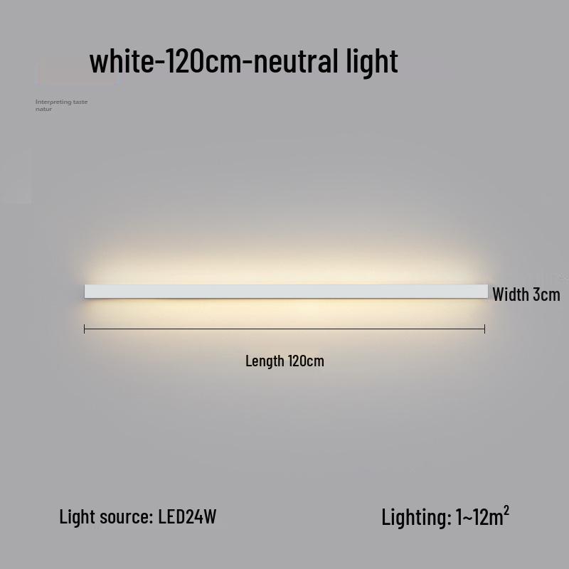 Minimalist Modern Long Strip Wall Lamp for Bedroom, Living Room, or Sofa Side