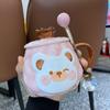 Cute Rainbow Unicorn Ceramic Thread Mug with Lid Spoon Girl Heart Drinking Water Cup Office Coffee Cup
