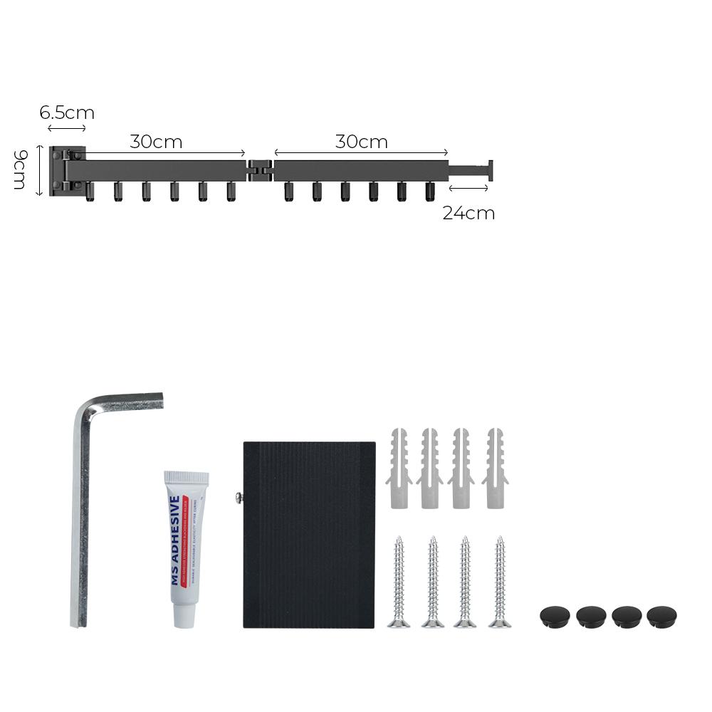 Cloth Drying Rack Folding Clothes Hanger Aluminum Indoor and Outdoor Wall Mount Retractable Home Laundry Clothesline Space Saving Home Accessories