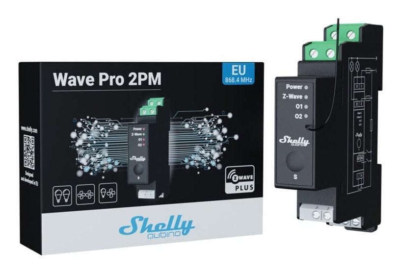 Shelly Qubino Pro 2PM Smart Relay Energy Metering Gray