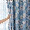 1 шт. Литературный пасторальный стиль Занавеска с принтом синих цветов Полностью светонепроницаемые шторы для спальни, гостиной, балкона, окна для домашнего декора