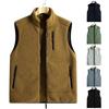 Мужской повседневный флисовый жилет на молнии однотонный, мужской флисовый жилет со стойкой