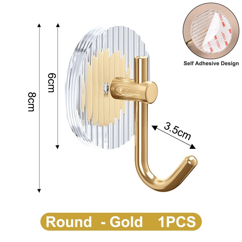 1PCS Adhesive Wall Hooks Acrylic Shower Hooks For Hanging Self-adhesive Hooks Towel Holder Bathroom Accessories YSL