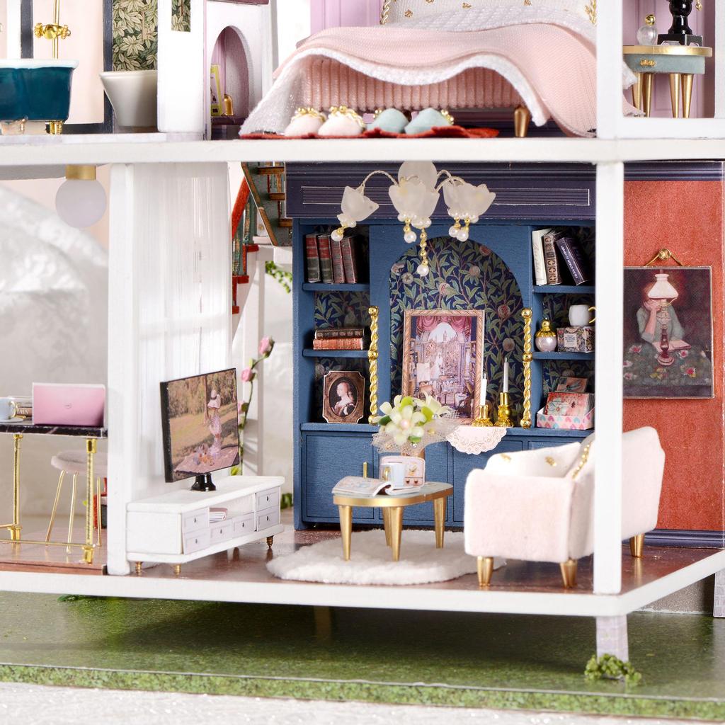 Наборы мебели для кукольного домика «сделай сам», деревянные современные светильники для виллы, игровой набор, креативная игрушка