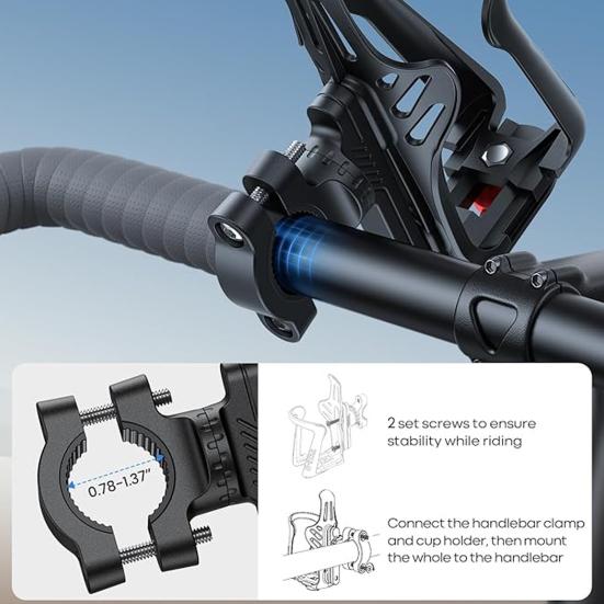 Bicycle Water Bottle Cage Motorcycle Cup Holder Stable Anti-Shake Adjustable Universal
