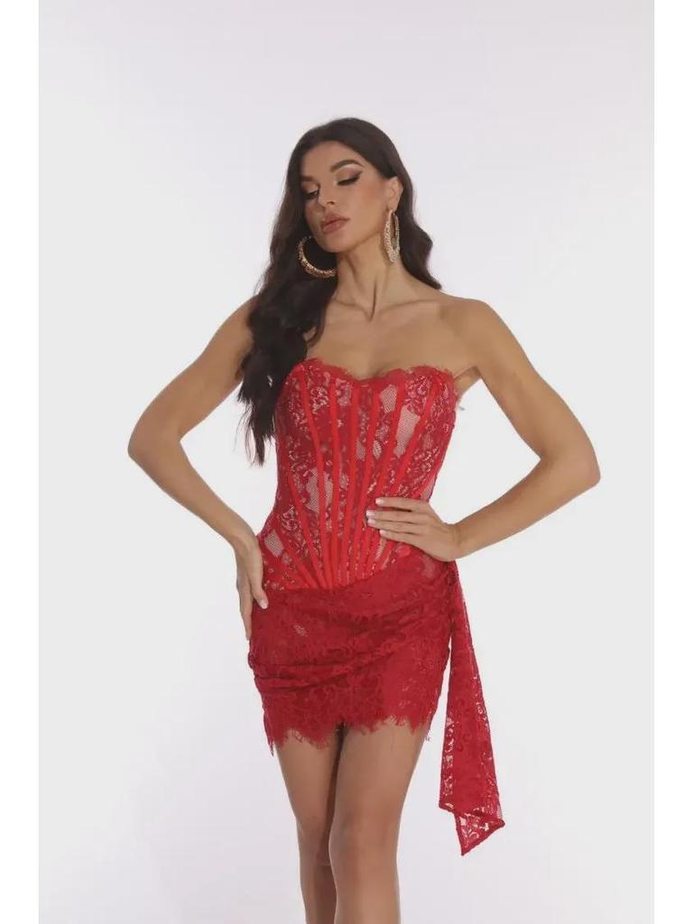 Высококачественное европейское и американское кружевное платье-труба - Элегантная женская мода