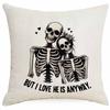 Halloween Couple Skull Print Pillowcase Home Sofa Cushion Pillowcase