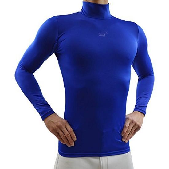 SSK Baseball Fitted High Long General Use Blue Undershirt, Neck, Sleeve, (D (63), S)
