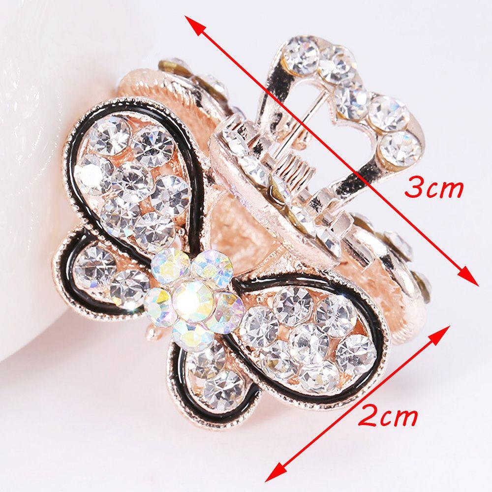 Fashion Women Gifts Crystal Rhinestone Claw Barrette Hair Clip Claw Mini Butterfly Hairpins