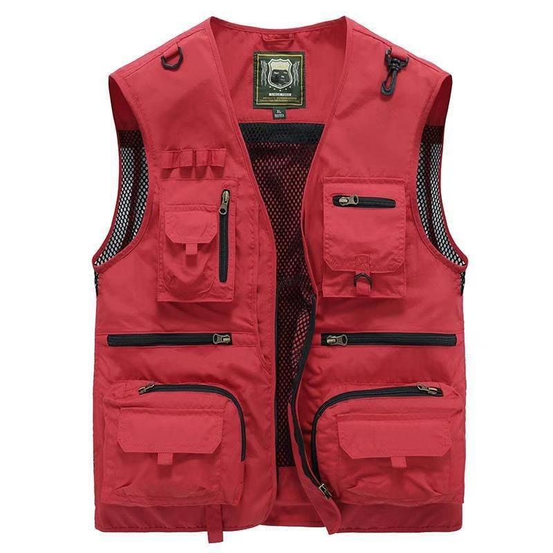 Men S Outdoor Work Vest Multi Pocket Thin For Fishing And Photography