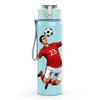 1PC Soccer Player Kick Dynamic Pose 750ml Color Plastic Sports Water Bottle Leakproof Flip Straw Lid Suitable for Sports Office Home Use