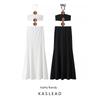 Kaslead New Women Clothes Western Style Fashion Simple Temperament off-Shoulder Sexy Cut-out Dress