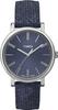 Женские кварцевые часы Timex T2P171 с синим кожаным корпусом и синим циферблатом