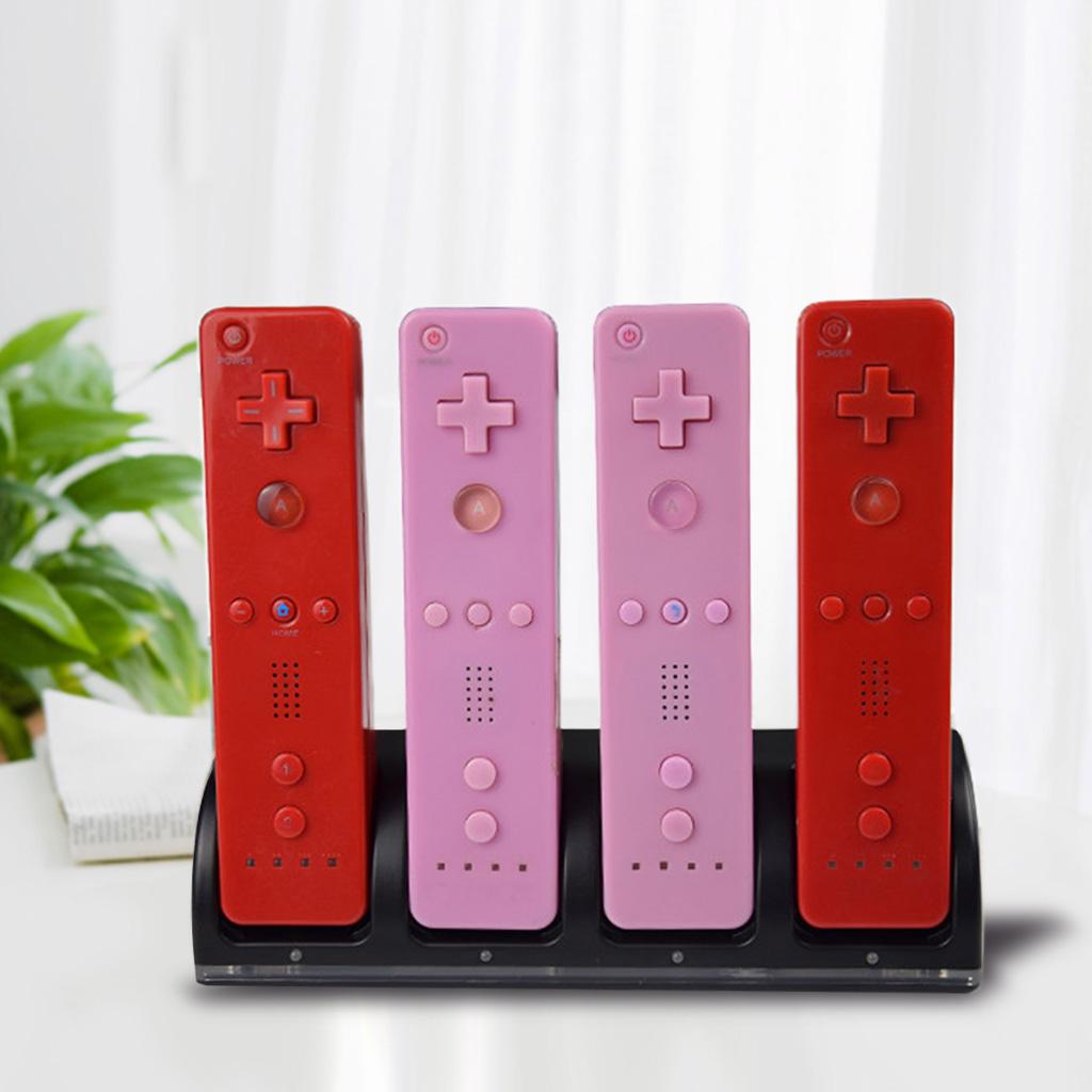 Подходит для игровой консоли WII / WII U, зарядная станция с защитой от утечки USB-провода, 4-портовое интеллектуальное зарядное устройство, игровые аксессуары