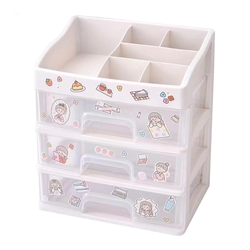 1 шт. Коробка для хранения, удобная полка для хранения, вместительный ящик, стильный прекрасный настольный органайзер для косметики, настольный макияж