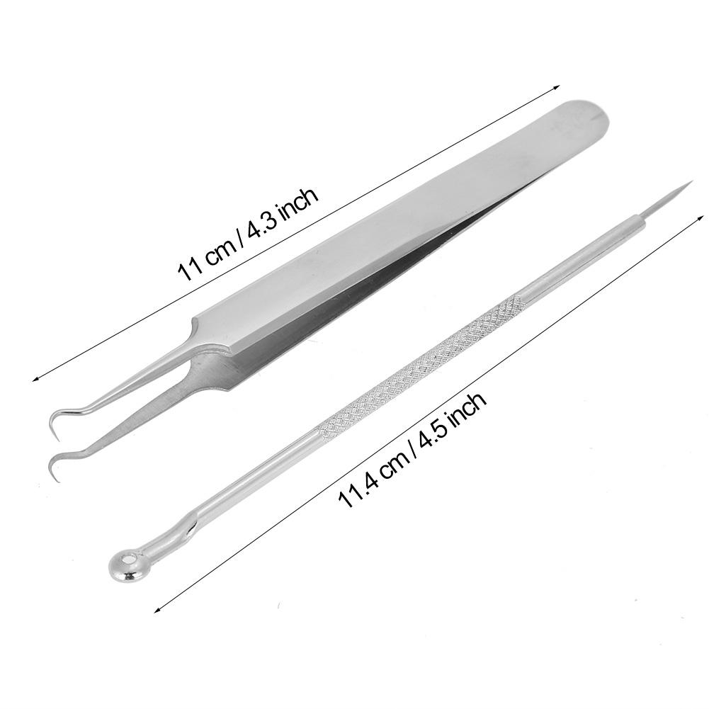 Набор инструментов для удаления черных точек из нержавеющей стали Изогнутый пинцет Двусторонний экстрактор угрей