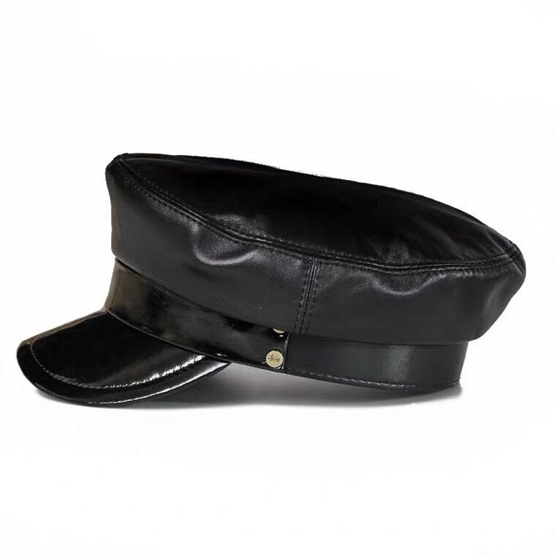 100% высококачественная натуральная кожа, унисекс, военная шляпа, зимняя теплая уличная шляпа из овечьей кожи, военная шляпа, женская