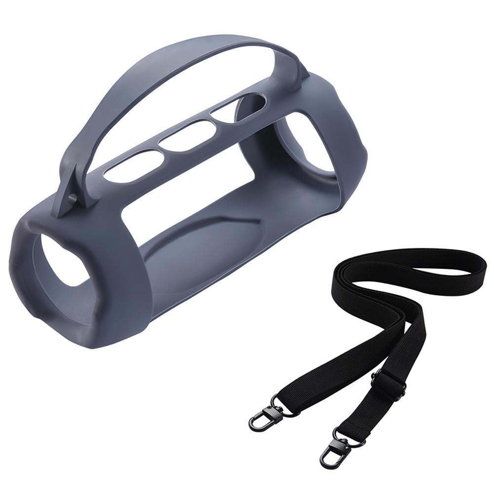 Silicone Cover Case Waterproof Travel Carrying Protective Gel Soft Skin with Shoulder Strap for JBL Charge 5 Wi-Fi Speaker