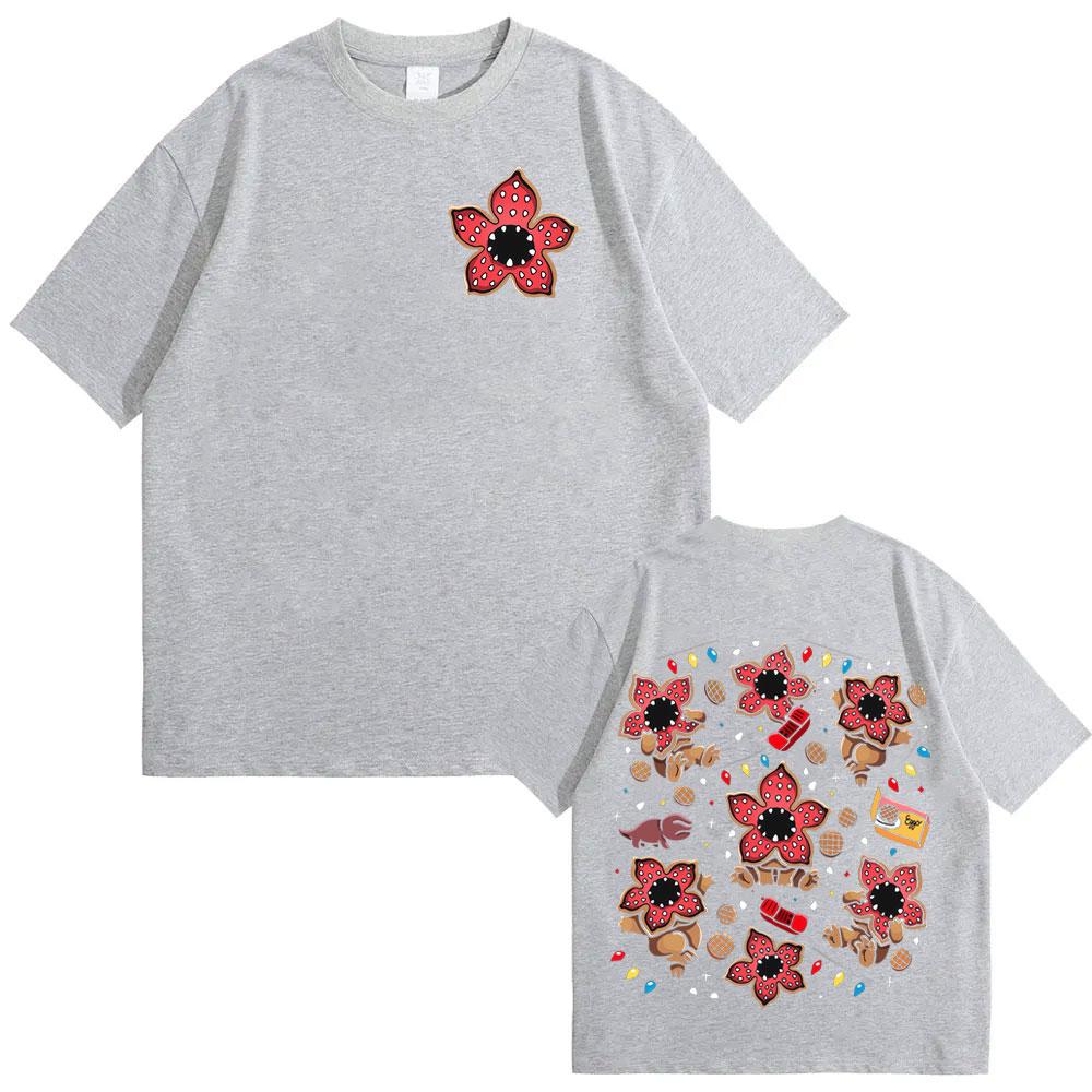 Eddie Munson The Demogorgon Tshirt with Man Eating Flower Monster Pattern 2026 Summer Mens Womens Cotton Tshirt Street Wear