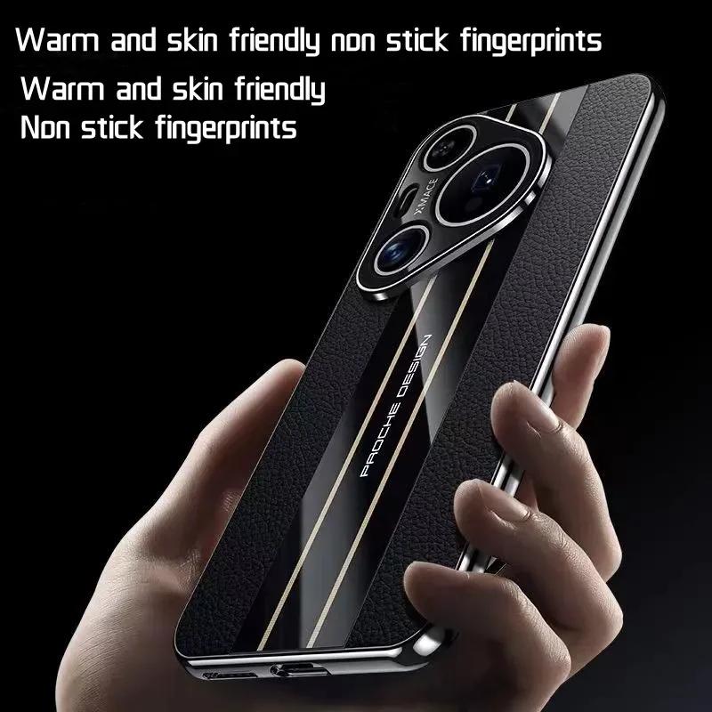 Роскошный чехол из натуральной кожи для Huawei Pura 70 Ultra P70 с покрытием ПК, защитный чехол для камеры телефона для Huawei Pura 70 Pro