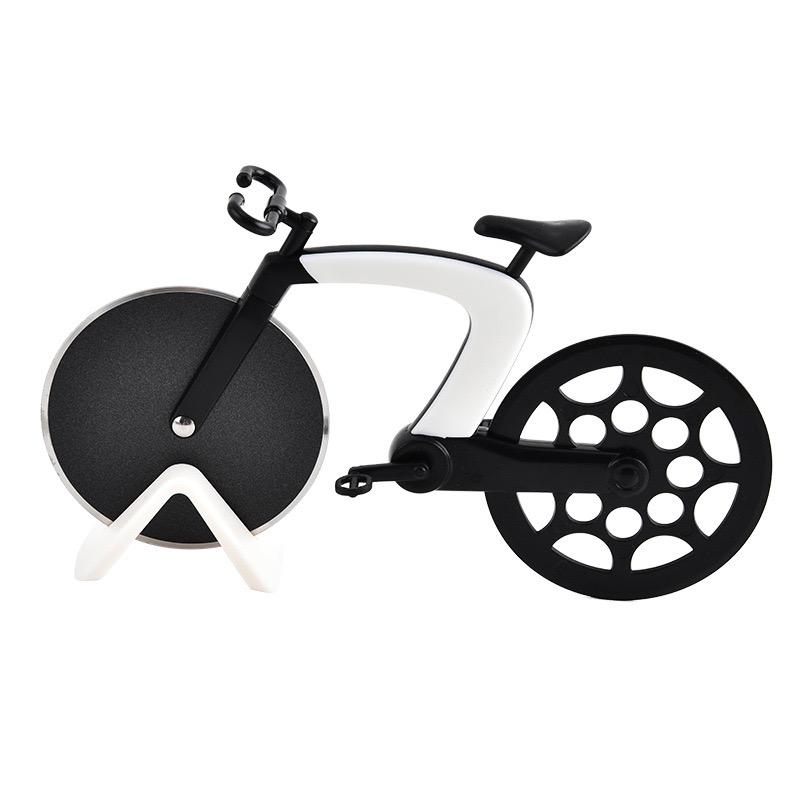 Bicycle-shaped Pizza Cutter ABS Handle  430 Stainless Steel Cutting Wheel with Non-stick Spray Coating Kitchen Pizza Tools