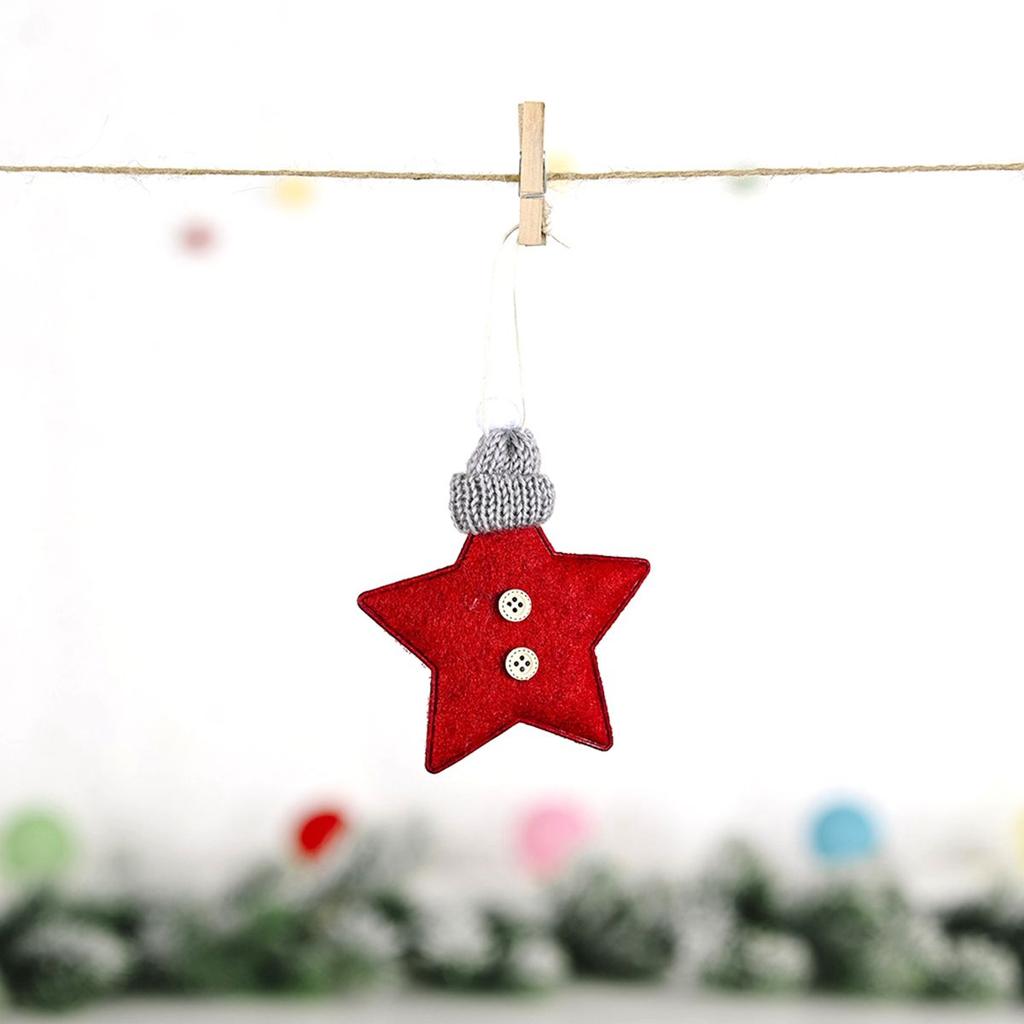 Handmade Crafts Knitted Hat Wool Felt Christmas Tree Decoration Ornaments Hanging Pendant Stars