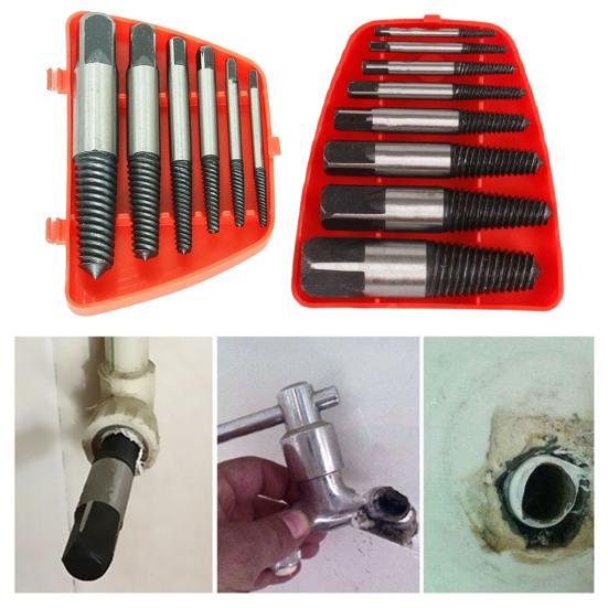 6/8 шт., экстрактор сломанного винта, высокая твердость, средство для удаления поврежденных гаек из углеродистой стали с ящиком для хранения, для домашнего использования