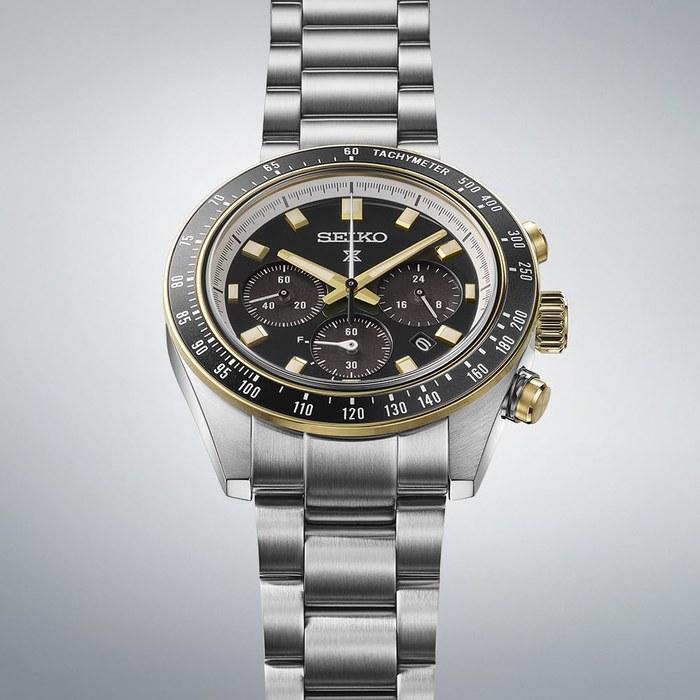 Seiko Prospex SBDL109 Men's Watch – Solar Speedtimer – Black & Gold
