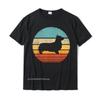 Corgi Vintage Silhouette 60s 70s Retro Gifts Dog Lover Men T-Shirt Gift Tops Shirt For Men Slim Fit Cotton T Shirts Camisa