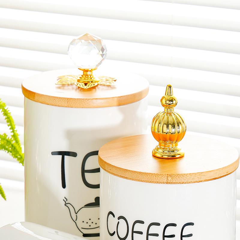 White Ceramic Moisture-Proof Storage Jars with Lids - Ideal for Sugar, Tea, and Beans