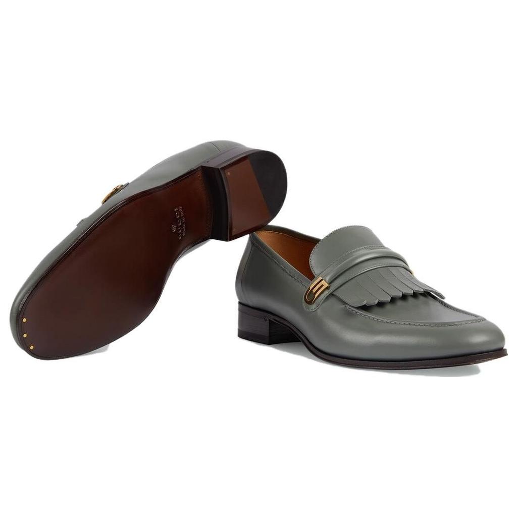 GUCCI Leather Men's Casual Shoes Men's Gray 714680 06F00 1547