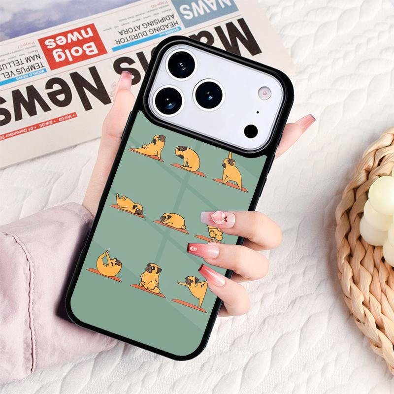 Милый Французский Бульдог кошка йога Чехол для телефона Для IPhone 17 16e 15 14 13 12 11 Pro Max Air Mini Мягкий Защитный Чехол