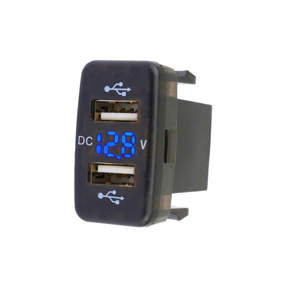 40X22 мм быстрое зарядное устройство со светодиодным дисплеем вольтметра водонепроницаемый двойной USB порт для автомобильного зарядного устройства адаптер гнезда 12-24 В для Toyota