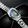 CHENXI 8853 Fully Automatic Men Mechanical Fashion Military Hollow Waterproof Steel Strip Unique Triangular Dial Watches for Man