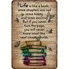 1pc, Vintage Metal Sign Decor, Retro Metal Sign Life Is Like A Book Poster Reading Decor Vintage Wall For Living Room
